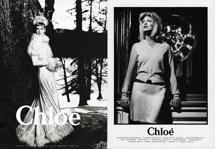 история бренда Chloe Linda Evangelista for Chloé 1994